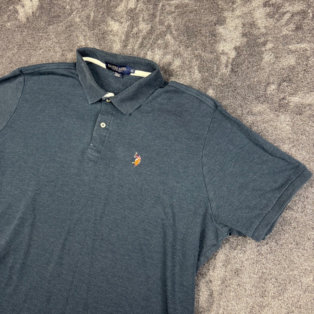 U.S. Polo Assn. Polo Shirt Mens 2XL Gray Luxury Feel Short Sleeve Logo